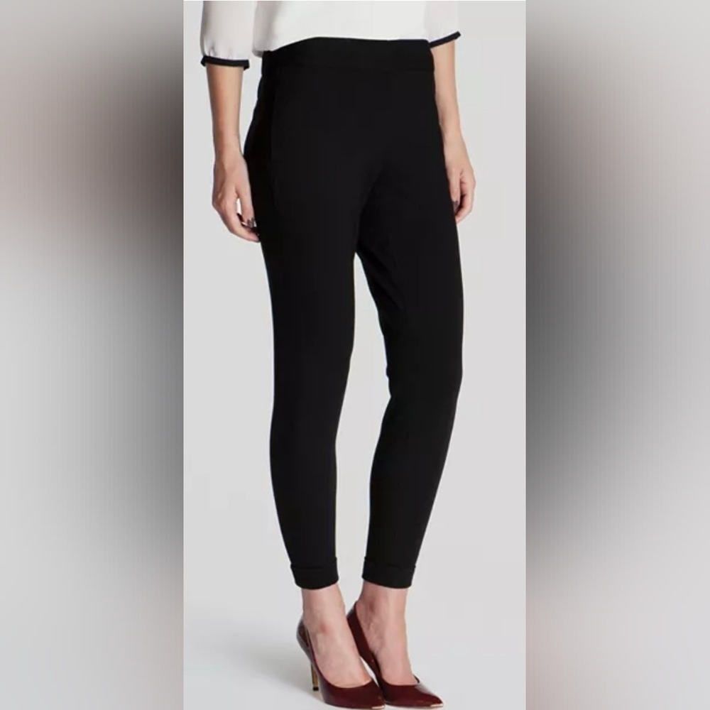 Ted Baker Ponte stretch black "saffire topstitch" cuffed pants TB0 fits sz 4